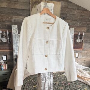 Banana Republic Cream Textured Blazer